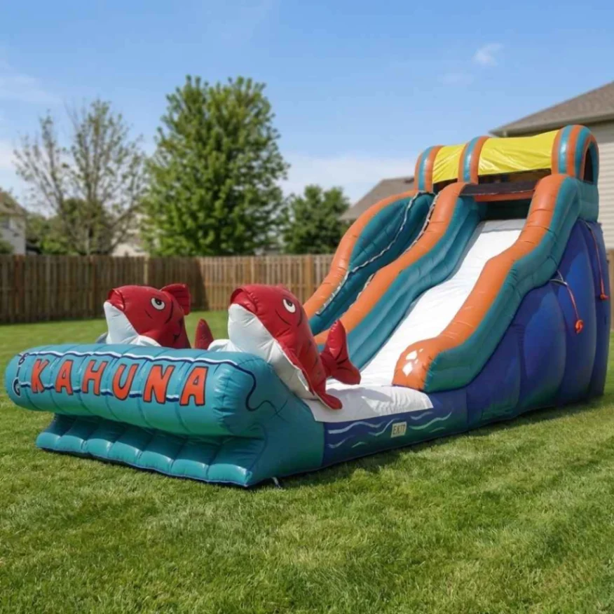 17ft Big Kahuna tall water slide rental for Metairie LA summer parties near the lakefront