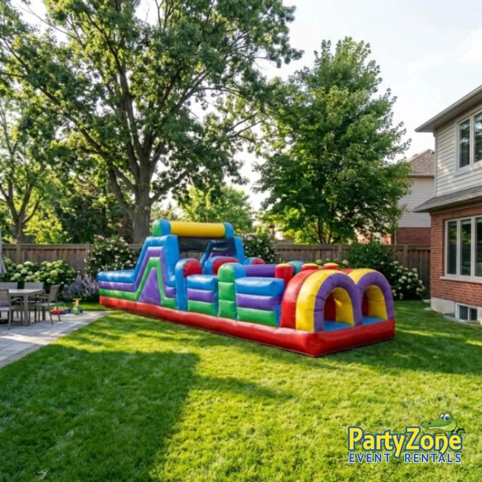 40ft Ultimate inflatable obstacle course rental for Metairie LA school field days and festivals