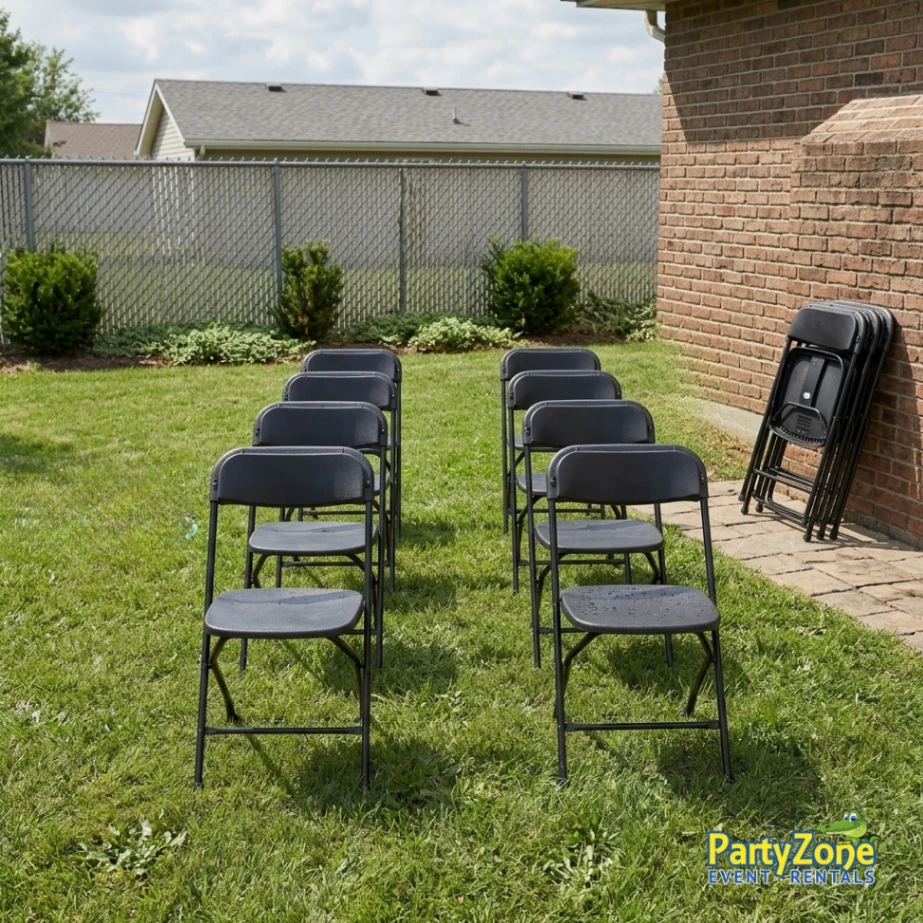Folding chair rental for Metairie LA weddings graduations and backyard events