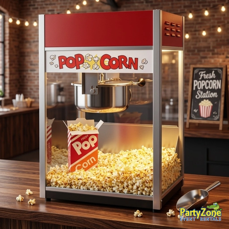 Popcorn machine rental for Metairie LA sports days movie nights and festivals