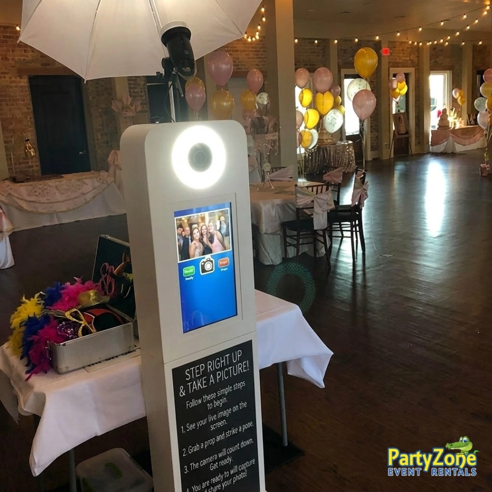 Silver package open-air photo booth rental for Metairie LA graduations and receptions